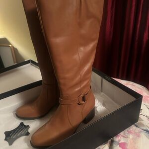 Naturalizer Brown Leather Knee-High Boots